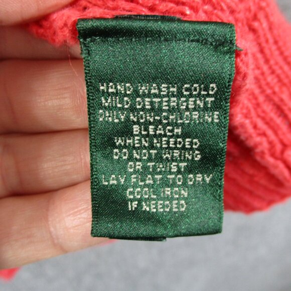 Ralph Lauren Sweater Womens XL Pink Linen Loose Knit Pull Over Beach Preppy LRL - Picture 7 of 11